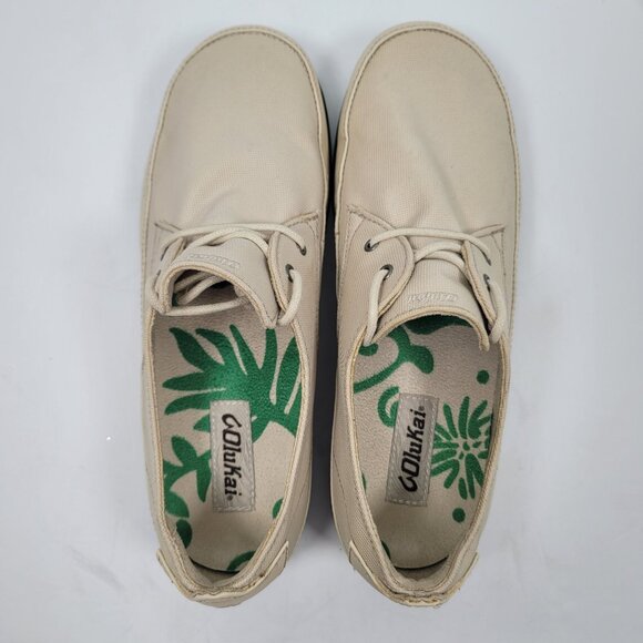 Olukai Honolulu Lace Mesh Men's Cream Casual Shoes US Size 8.5 - Picture 5 of 8